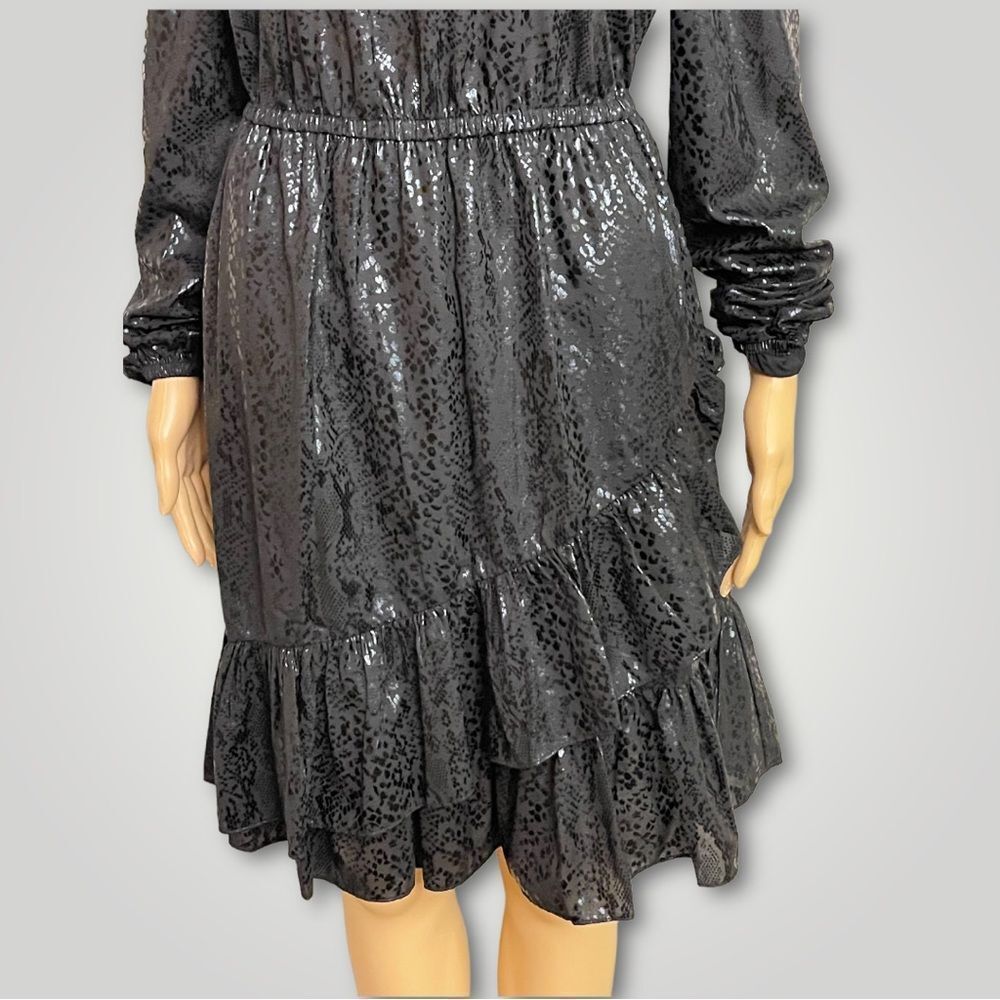 Michael Michael Kors Black Reptile Print Cold Shoulder Dress - Picture 6 of 10
